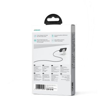 Câble de câble pour iPhone série multicolores USB-A - Lightning 3A 1M Noir