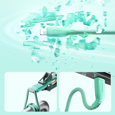 Καλώδιο καλωδίου για iPhone πολλαπλών χρωμάτων USB-A - Lightning 3A 1m Μαύρο