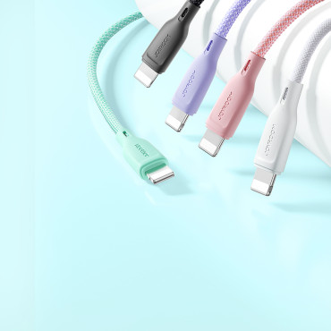 Câble de câble pour iPhone série multicolores USB-A - Lightning 3A 1M Noir