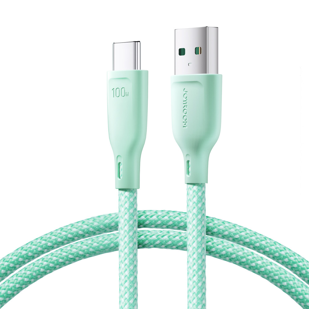 Kabeļu multi-krāsu sērija USB-a kabelis - USB-C 100W Fast Transfer 1m zaļš