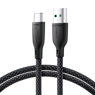 Cable serie de serie multicolor USB-A - USB-C 100W Transferencia rápida 1M Negro