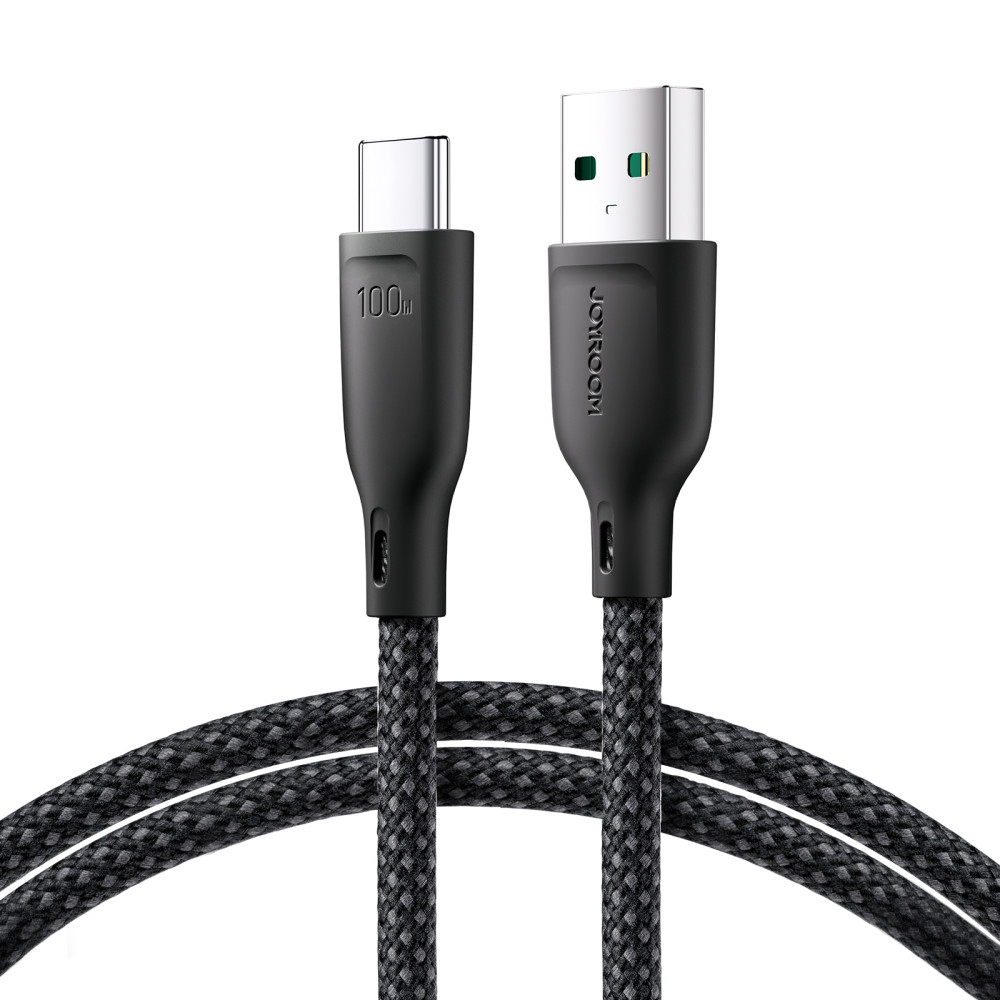 Cable serie de serie multicolor USB-A - USB-C 100W Transferencia rápida 1M Negro