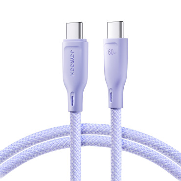 Kabeļu multi-krāsu sērijas sērija USB-C - USB-C 60W Fast Transfer 1m violeta