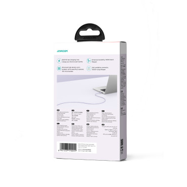 Cable serie de serie multicolor USB-C - USB-C 60W Transferencia rápida 1M PURPLE
