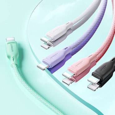 Cable serie de serie multicolor USB-C - USB-C 60W Transferencia rápida 1M PURPLE