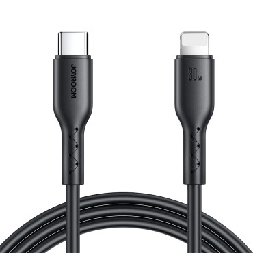 Fio de cabo para iPhone Flash-Charge Series USB-C - Lightning 30 W 1M Preto