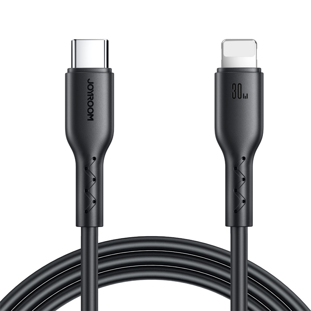 Kabel tråd för iPhone flash-charge serie USB-C - Lightning 30W 1M svart