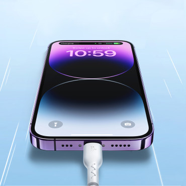 Kabel tråd för iPhone flash-charge serie USB-C - Lightning 30W 1M svart