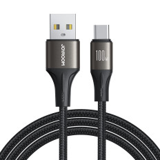 Σειρά φωτεινής ταχύτητας καλωδίου USB-A - USB-C γρήγορη μεταφορά 100W 1.2m μαύρο