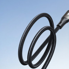 Kabelių šviesos greičio serija USB-A - USB-C greitas perkėlimas 100W 1.2m juoda