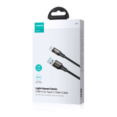 Kabelių šviesos greičio serija USB-A - USB-C greitas perkėlimas 100W 1.2m juoda