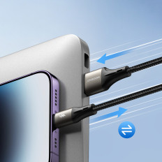Serija kabelskih svetlobnih hitrosti USB-A - USB-C Fast Transfer 100W 1.2m Črna