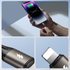 Serija kabelskih svetlobnih hitrosti USB-A - USB-C Fast Transfer 100W 1.2m Črna