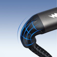 Kabelių šviesos greičio serija USB-A - USB-C greitas perkėlimas 100W 1.2m juoda
