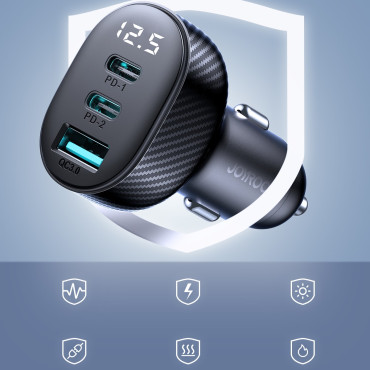 Avtomobilski polnilnik z 2x USB-C USB-A 30W