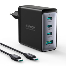 Gan Omrežni polnilnik z USB-C 3x USB-C USB-A 100W črni kabel