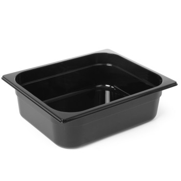 Um recipiente de policarbonato preto GN 1/2 altura 100 mm - Hendi 862421