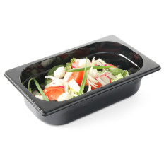 Um recipiente de policarbonato preto GN 1/2 altura 100 mm - Hendi 862421