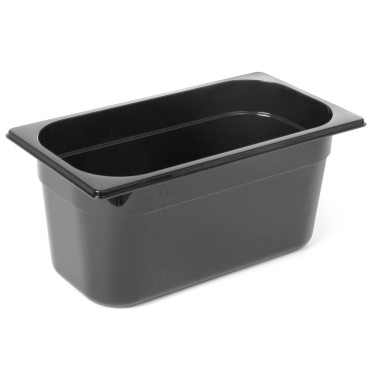 Recipiente feito de policarbonato preto GN 1/3 altura 150 mm - Hendi 862513