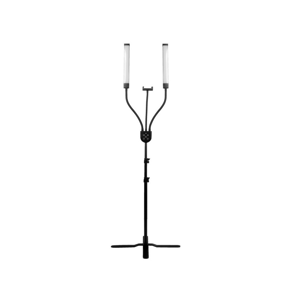 Lampada LED per ciglia e trucco Polluks IV tipo MSP-MJ-02 nera con telecomando — vista frontale
