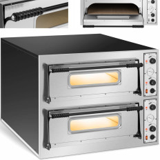 Professionele bak voor tweekamerpizza voor 12 pizza's. 32 cm 14400 W