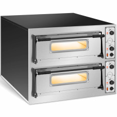 Professionele bak voor tweekamerpizza voor 12 pizza's. 32 cm 14400 W