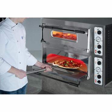 Assar profissional para pizza de duas câmaras para 12 pizzas. 32 cm 14400 W