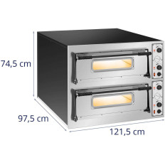 Professional bake for two-chamber pizza for 12 pizzas. 32 cm 14400 W