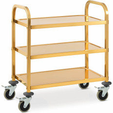 Viesmentālmeita viesmīle par 3 plauktiem 69 x 40 cm līdz 240 kg - zelta