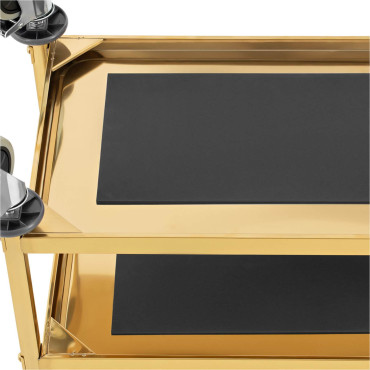 Garçom garçonete para servir 3 prateleiras 69 x 40 cm a 240 kg - dourado