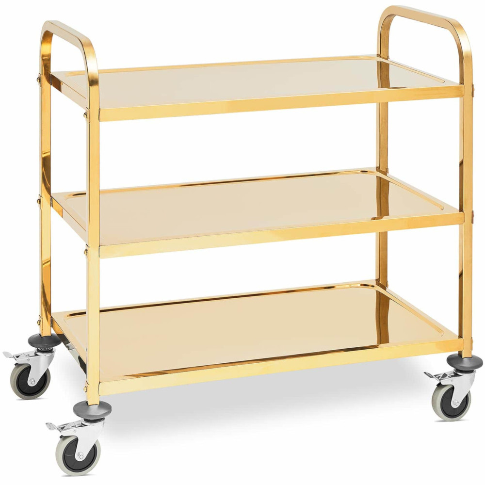 Viesmentālmeita viesmīle kalpo 3 plauktiem 89,5 x 49,5 cm līdz 240 kg - zelta