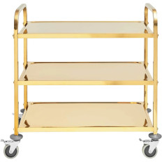 Viesmentālmeita viesmīle kalpo 3 plauktiem 89,5 x 49,5 cm līdz 240 kg - zelta