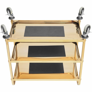 Viesmentālmeita viesmīle kalpo 3 plauktiem 89,5 x 49,5 cm līdz 240 kg - zelta