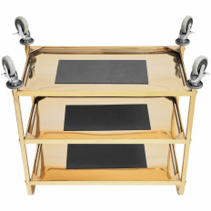 Viesmentālmeita viesmīle kalpo 3 plauktiem 89,5 x 49,5 cm līdz 240 kg - zelta