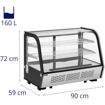 Glasset utstillingssted 3 nivåer 160 l