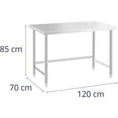 Table Worktop Worktop Central Steel 120 x 70 cm to 93 kg