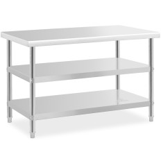 Bordpladeplade Bordplade Central Stål 2 Hylder 120 x 70 cm til 200 kg