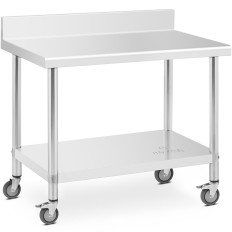 Table Worktop Working Table with Racks on Wheels 1 Shelf 100 x 60 cm to 155 kg