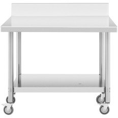 Tabell benkeplate arbeidstabell med stativer på hjul 1 Hylle 100 x 60 cm til 155 kg
