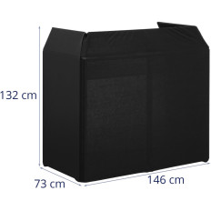 Stojalo za zaslon DJ Tabela z zložljivim pokrovom 146 x 73 x132 cm