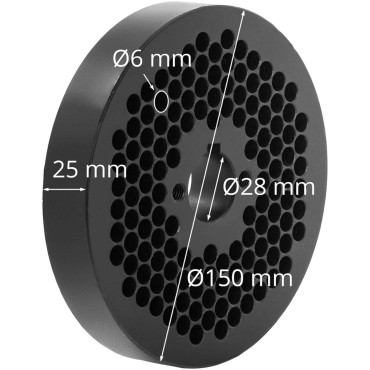 Matrix cedilo za pelete WIE-PM-2500 poroke 150 mm x 25 mm 6 mm lukenj