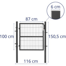 Πύλη κήπο κήπο κήπο με χάλυβα 106 x 100 cm