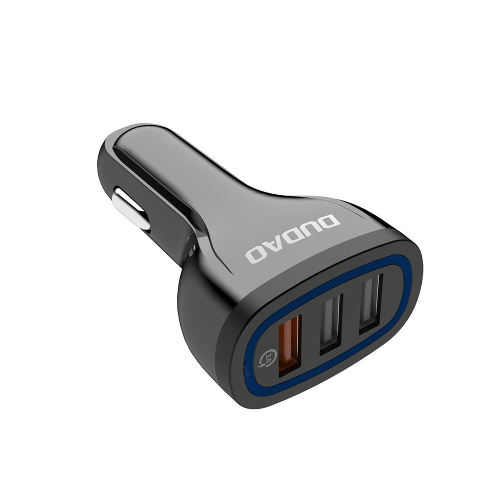 Carregador de carro 3x USB Rápida carga 3.0 QC3.0 2.4A 18W Preto