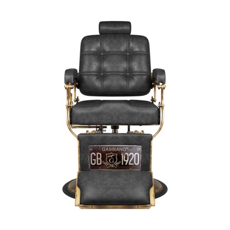 Sillón de barbero Gabbiano Boss Old Leather negro — vista frontal