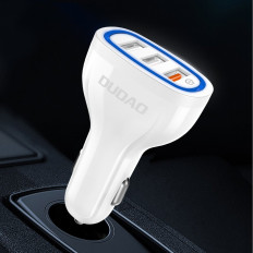 Billaddare 3x USB Snabbavgift 3.0 QC3.0 2.4a 18w vit