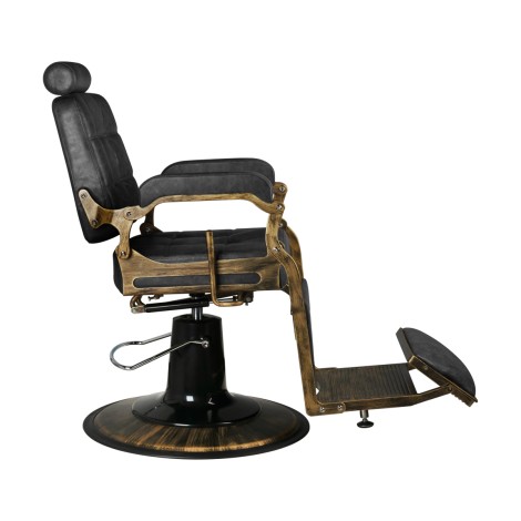 Sillón de barbero Gabbiano Boss Old Leather negro — vista lateral