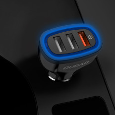 Billaddare 3x USB Snabbavgift 3.0 QC3.0 2.4a 18w vit