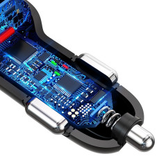 Billaddare 3x USB Snabbavgift 3.0 QC3.0 2.4a 18w vit