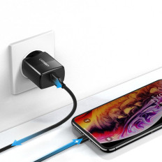 Carregador de rede pequeno para USB 2.1A Telefone Preto