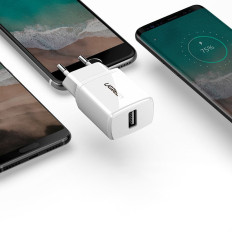 Liten nätverksladdare för USB 2.1A svart telefon